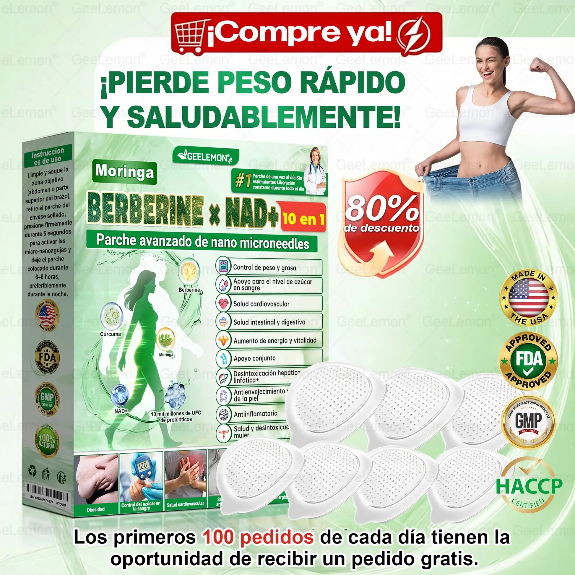 🔥𝐆𝐞𝐞𝐋𝐞𝐦𝐨𝐧® 𝐌𝐨𝐫𝐢𝐧𝐠𝐚 · 𝐁𝐞𝐫𝐛𝐞𝐫𝐢𝐧𝐚 × 𝐍𝐀𝐃+ 𝟏𝟎 𝐞𝐧 𝟏 𝐏𝐚𝐫𝐜𝐡𝐞 𝐀𝐯𝐚𝐧𝐳𝐚𝐝𝐨 𝐝𝐞 𝐍𝐚𝐧𝐨-𝐌𝐢𝐜𝐫𝐨𝐚𝐠𝐮𝐣𝐚𝐬👩⚕️🇺🇸 (Solo una vez al día, cambios visibles en 7 días) ✅ Para la obesidad, la flacidez de la piel, la diabetes y más.