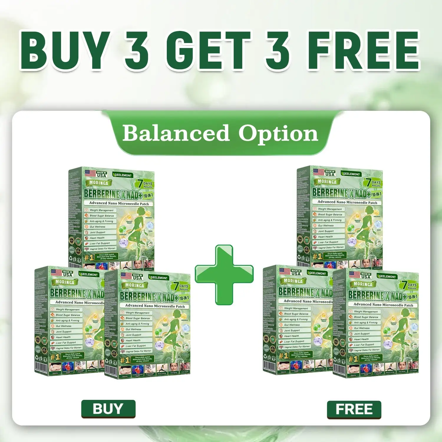 GEELEMON® 10-in-1 Weight Management Patch With Moringa, Berberine & NAD+ • Once Daily • 180-Day Guarantee Supports Appetite Control, Metabolism & Daily Energy